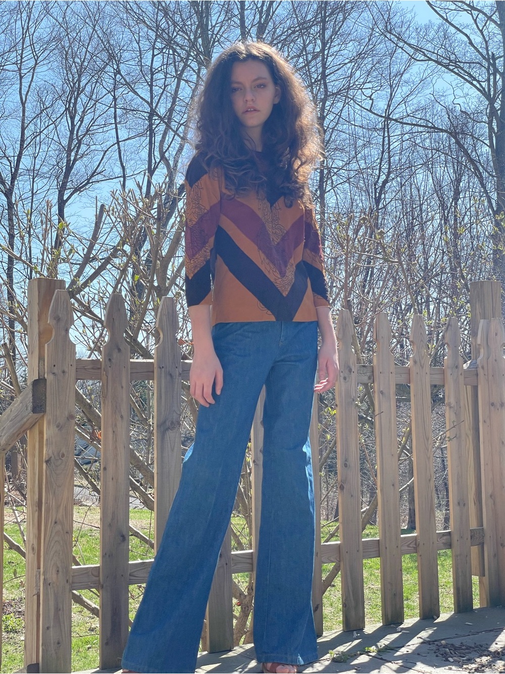 Vintage Landlubber wide leg/bell bottom jeans new deadstock size small 28” waist